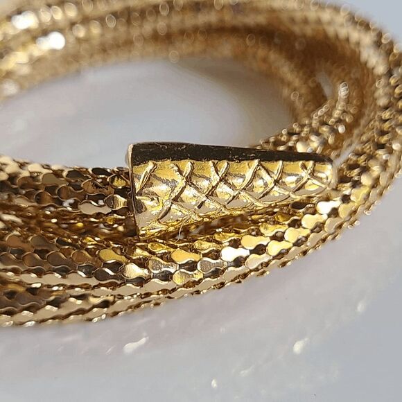✨🐍 2PCS Gold Snake Bendable Design Blingy Statement Bracelet & Necklace Set NEW - Picture 9 of 16